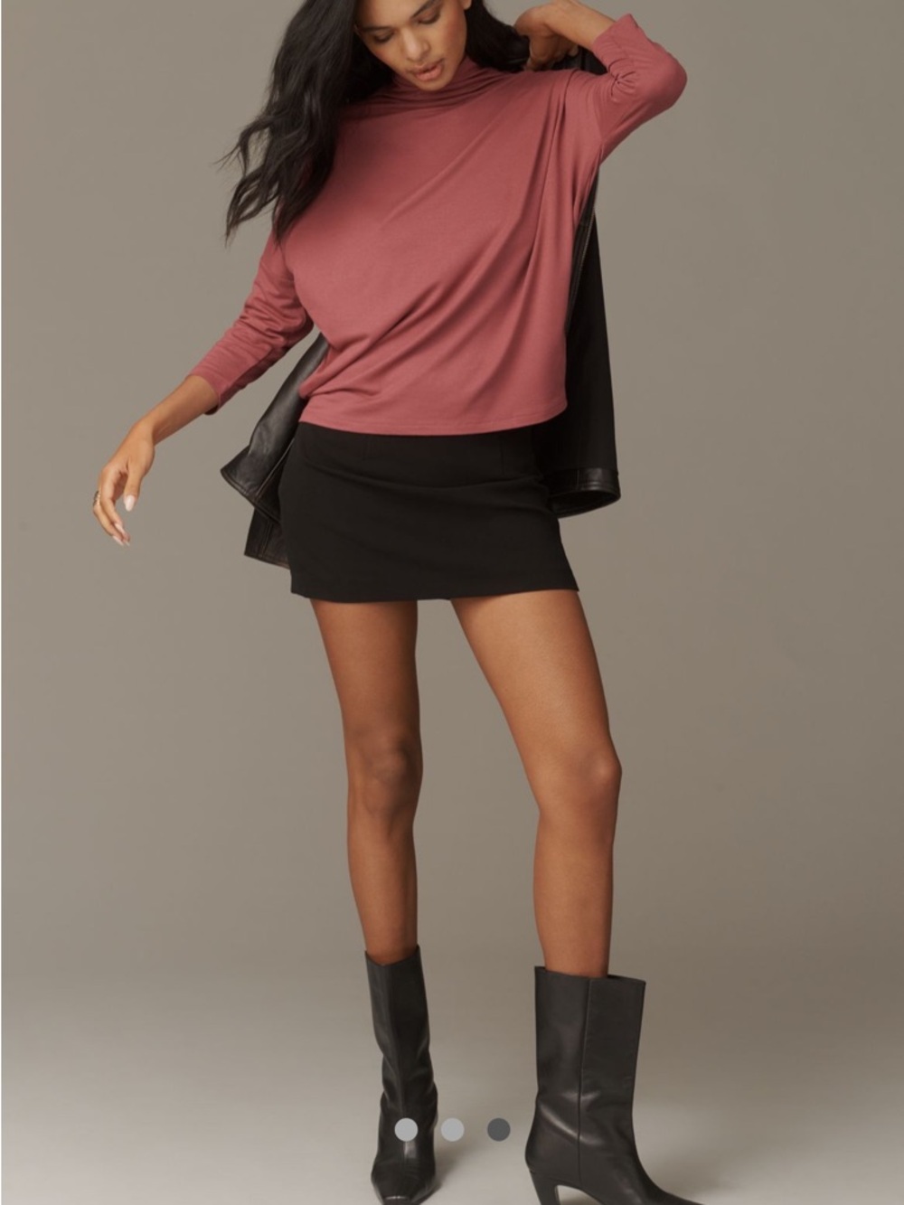 By Anthropologie Dolman Turtleneck Top Size Small Dusted Plum NWT - Picture 3 of 3